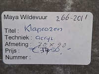 Acryl schilderij, maya wildevuur (1944-2023), klaprozen, 1997 - afbeelding 8 van  8