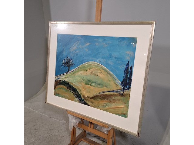 Acryl schilderij, maya wildevuur (1944-2023), landschap, 1991 - afbeelding 4 van  9