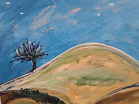 Acryl schilderij, maya wildevuur (1944-2023), landschap, 1991 - afbeelding 5 van  9