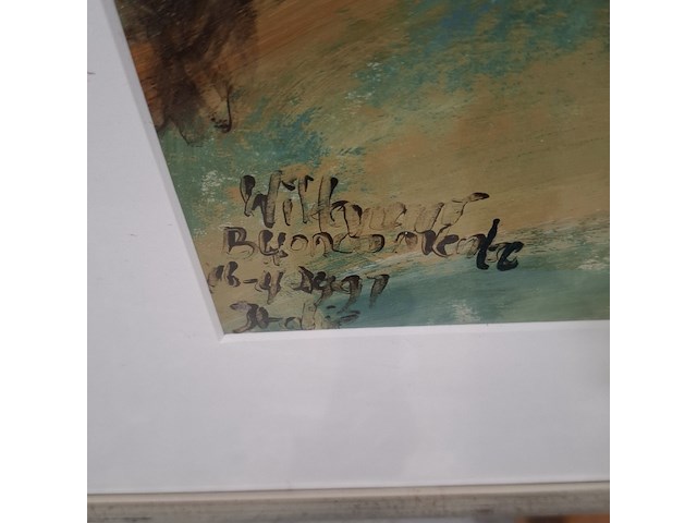 Acryl schilderij, maya wildevuur (1944-2023), landschap, 1991 - afbeelding 6 van  9