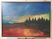 Acryl schilderij, maya wildevuur (1944-2023), landschap, 1999 - afbeelding 2 van  8