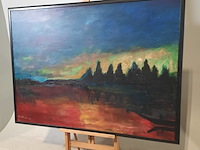 Acryl schilderij, maya wildevuur (1944-2023), landschap, 1999 - afbeelding 4 van  8