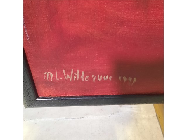 Acryl schilderij, maya wildevuur (1944-2023), landschap, 1999 - afbeelding 5 van  8