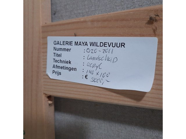 Acryl schilderij, maya wildevuur (1944-2023), landschap, 1999 - afbeelding 8 van  8