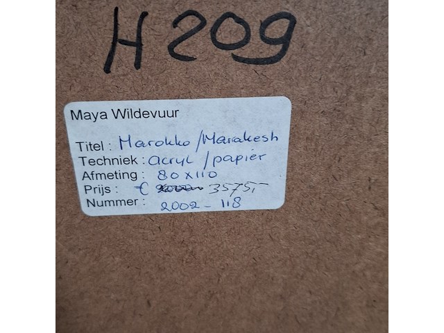 Acryl schilderij, maya wildevuur (1944-2023), marakesh marokko, 2002 - afbeelding 3 van  11