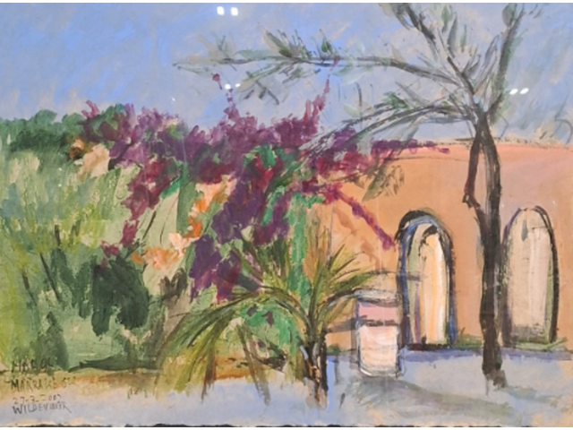 Acryl schilderij, maya wildevuur (1944-2023), marakesh marokko, 2002 - afbeelding 1 van  11