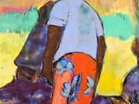 Acryl schilderij, maya wildevuur (1944-2023), marktvrouw - afbeelding 1 van  9