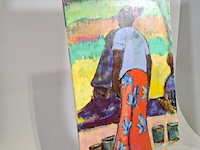 Acryl schilderij, maya wildevuur (1944-2023), marktvrouw - afbeelding 3 van  9