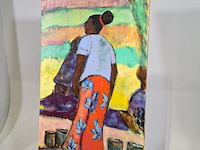 Acryl schilderij, maya wildevuur (1944-2023), marktvrouw - afbeelding 4 van  9