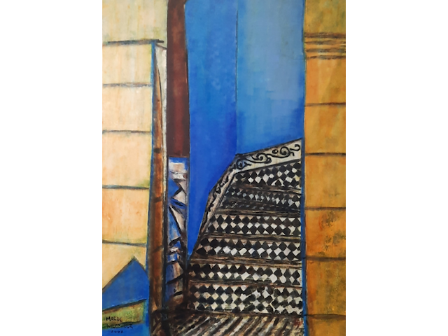 Acryl schilderij, maya wildevuur (1944-2023), marokko, 2002 - afbeelding 1 van  7