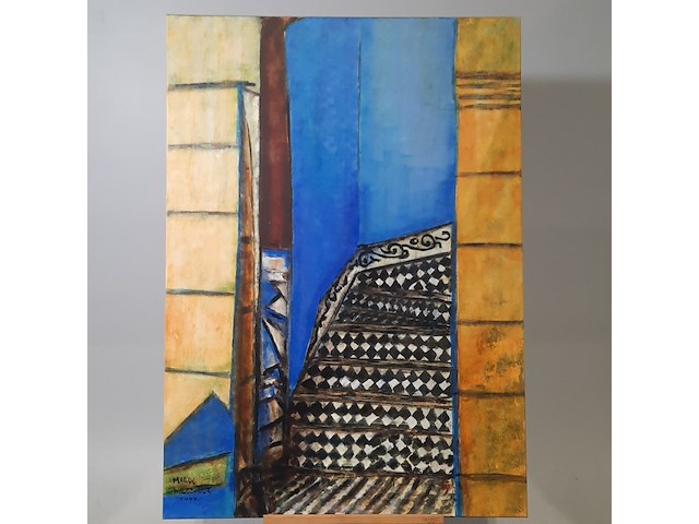 Acryl schilderij, maya wildevuur (1944-2023), marokko, 2002 - afbeelding 2 van  7