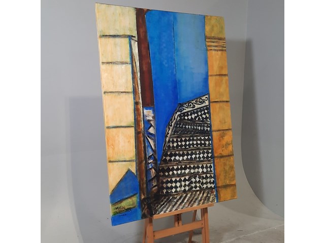 Acryl schilderij, maya wildevuur (1944-2023), marokko, 2002 - afbeelding 3 van  7