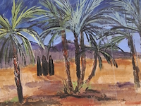 Acryl schilderij maya wildevuur (1944-2023), marokko agdz, bouwjaar 2002 - afbeelding 1 van  9