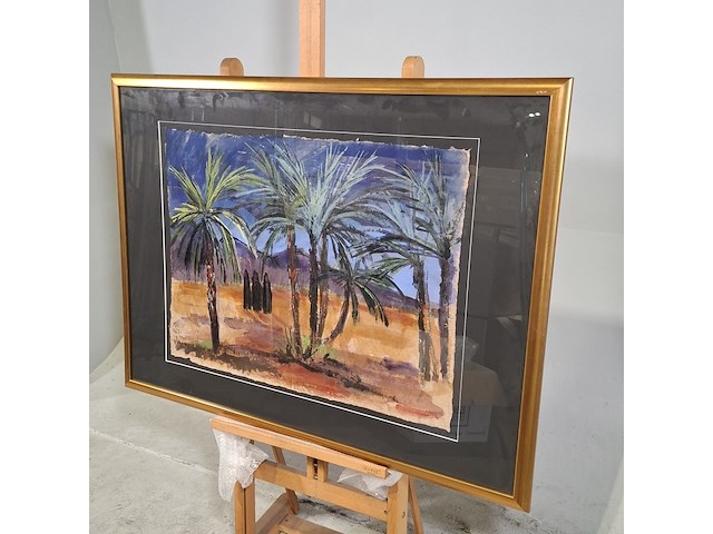 Acryl schilderij maya wildevuur (1944-2023), marokko agdz, bouwjaar 2002 - afbeelding 4 van  9