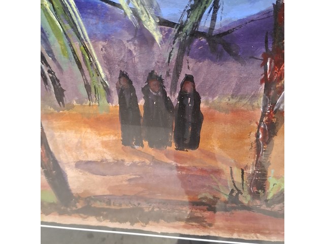 Acryl schilderij maya wildevuur (1944-2023), marokko agdz, bouwjaar 2002 - afbeelding 5 van  9