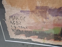 Acryl schilderij maya wildevuur (1944-2023), marokko agdz, bouwjaar 2002 - afbeelding 6 van  9