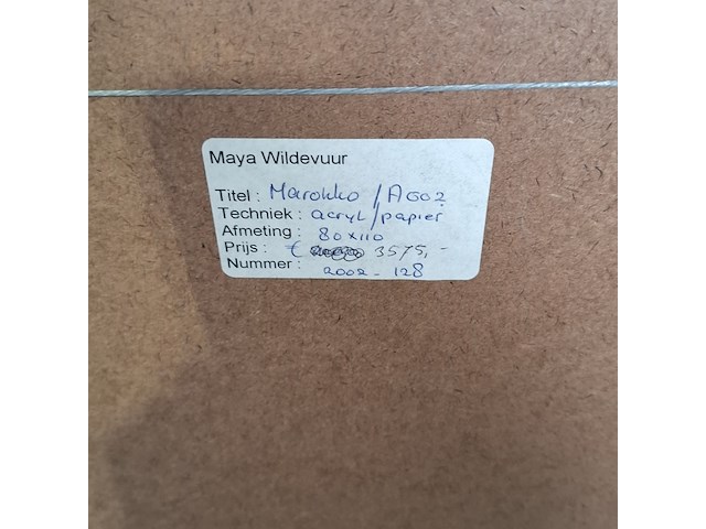 Acryl schilderij maya wildevuur (1944-2023), marokko agdz, bouwjaar 2002 - afbeelding 9 van  9