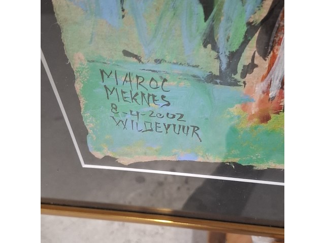 Acryl schilderij, maya wildevuur (1944-2023), marokko meknes, 2002 - afbeelding 6 van  9