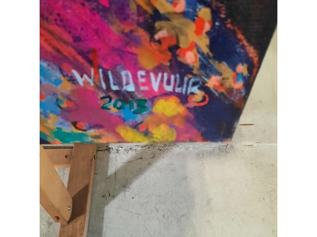 Acryl schilderij, maya wildevuur (1944-2023), meisje, 2013 - afbeelding 5 van  8