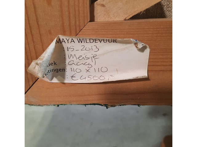 Acryl schilderij, maya wildevuur (1944-2023), meisje, 2013 - afbeelding 8 van  8