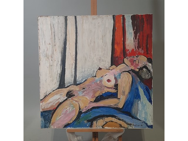 Acryl schilderij, maya wildevuur (1944-2023), naakt, 1987 - afbeelding 2 van  8