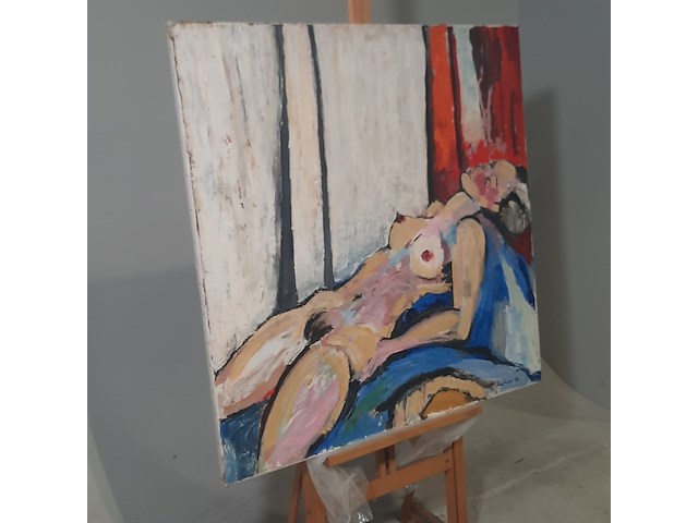 Acryl schilderij, maya wildevuur (1944-2023), naakt, 1987 - afbeelding 3 van  8