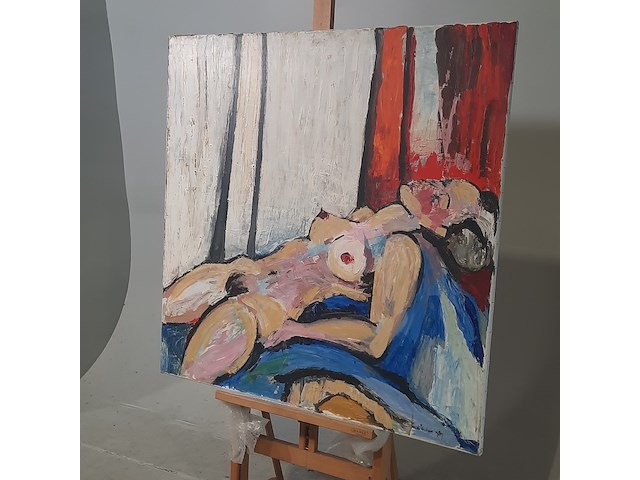 Acryl schilderij, maya wildevuur (1944-2023), naakt, 1987 - afbeelding 4 van  8