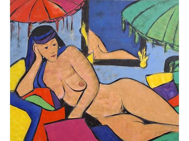 Acryl schilderij, maya wildevuur (1944-2023), naakt, 1994 - afbeelding 1 van  7