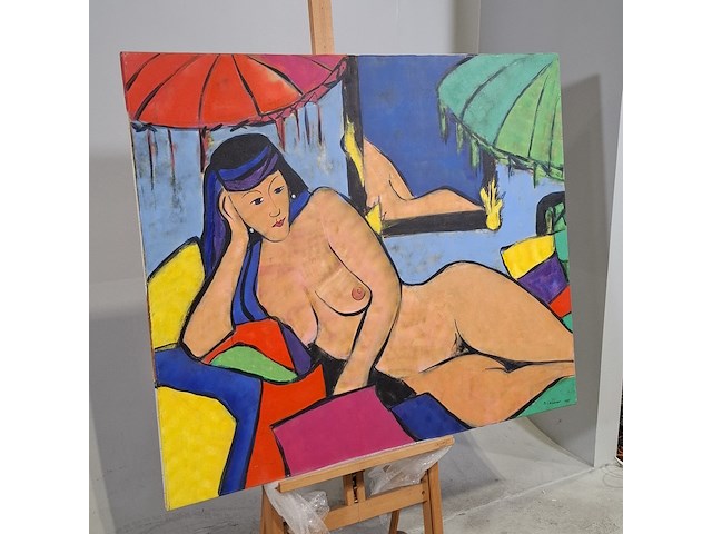 Acryl schilderij, maya wildevuur (1944-2023), naakt, 1994 - afbeelding 3 van  7