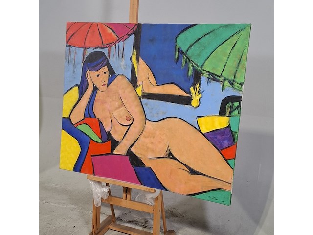 Acryl schilderij, maya wildevuur (1944-2023), naakt, 1994 - afbeelding 4 van  7