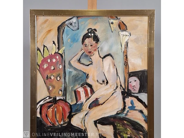 Acryl schilderij maya wildevuur (1944-2023), naakt, bouwjaar 1995 - afbeelding 3 van  9