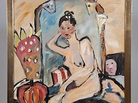 Acryl schilderij maya wildevuur (1944-2023), naakt, bouwjaar 1995 - afbeelding 3 van  9