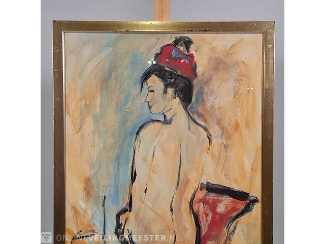 Acryl schilderij maya wildevuur (1944-2023), naakt, bouwjaar 1995 - afbeelding 3 van  9
