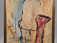 Acryl schilderij maya wildevuur (1944-2023), naakt, bouwjaar 1995 - afbeelding 4 van  9
