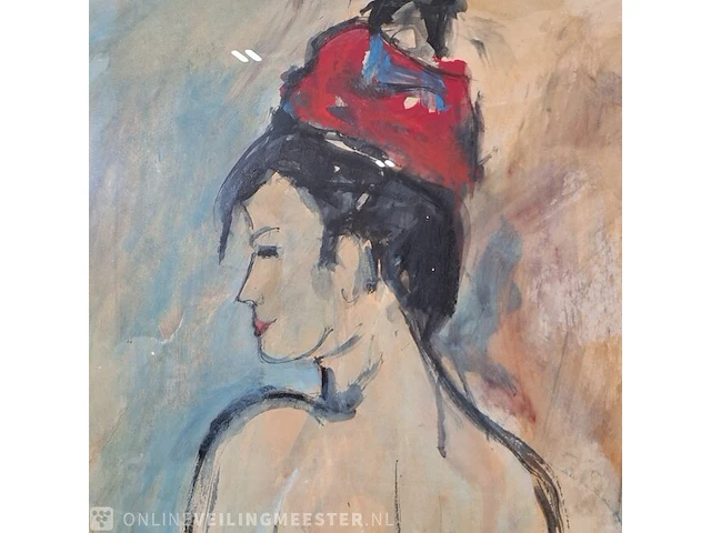 Acryl schilderij maya wildevuur (1944-2023), naakt, bouwjaar 1995 - afbeelding 5 van  9