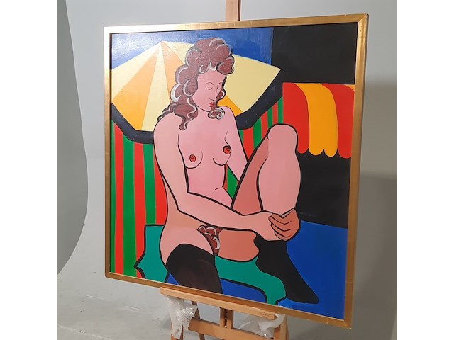 Acryl schilderij, maya wildevuur (1944-2023), naakt - afbeelding 4 van  7