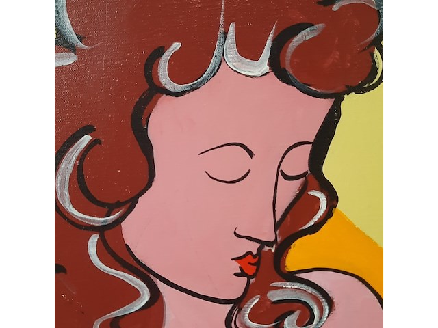 Acryl schilderij, maya wildevuur (1944-2023), naakt - afbeelding 5 van  7