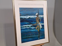 Acryl schilderij, maya wildevuur (1944-2023), paalzitter, 1999 - afbeelding 3 van  9