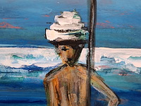 Acryl schilderij, maya wildevuur (1944-2023), paalzitter, 1999 - afbeelding 6 van  9