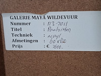 Acryl schilderij, maya wildevuur (1944-2023), paalzitter, 1999 - afbeelding 9 van  9