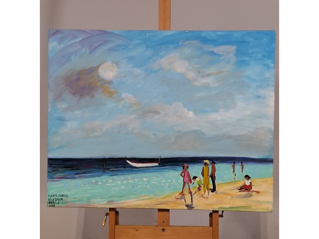 Acryl schilderij, maya wildevuur (1944-2023), puerto moreles, mexico, 2008 - afbeelding 2 van  8