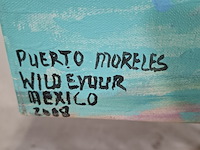 Acryl schilderij, maya wildevuur (1944-2023), puerto moreles, mexico, 2008 - afbeelding 6 van  8