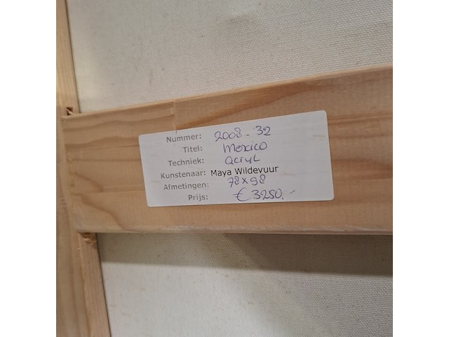 Acryl schilderij, maya wildevuur (1944-2023), puerto moreles, mexico, 2008 - afbeelding 8 van  8