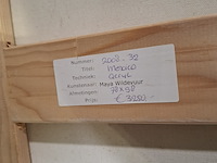 Acryl schilderij, maya wildevuur (1944-2023), puerto moreles, mexico, 2008 - afbeelding 8 van  8