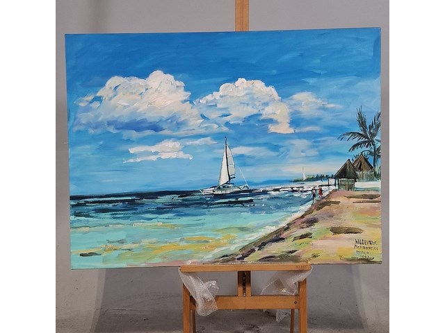 Acryl schilderij, maya wildevuur (1944-2023), puerto morelos, mexico, 2007 - afbeelding 2 van  8