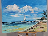 Acryl schilderij, maya wildevuur (1944-2023), puerto morelos, mexico, 2007 - afbeelding 2 van  8