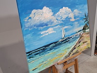 Acryl schilderij, maya wildevuur (1944-2023), puerto morelos, mexico, 2007 - afbeelding 3 van  8