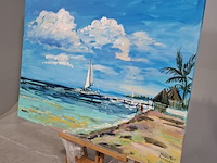 Acryl schilderij, maya wildevuur (1944-2023), puerto morelos, mexico, 2007 - afbeelding 4 van  8