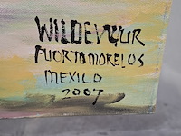 Acryl schilderij, maya wildevuur (1944-2023), puerto morelos, mexico, 2007 - afbeelding 5 van  8