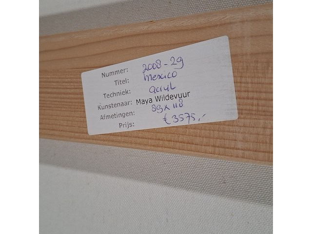 Acryl schilderij, maya wildevuur (1944-2023), puerto morelos, mexico, 2007 - afbeelding 8 van  8